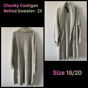 Torrid- Chunky Coatigan Belted Sweater Size- 2X
